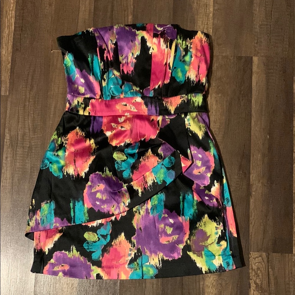 Multicolor Strapless Dress